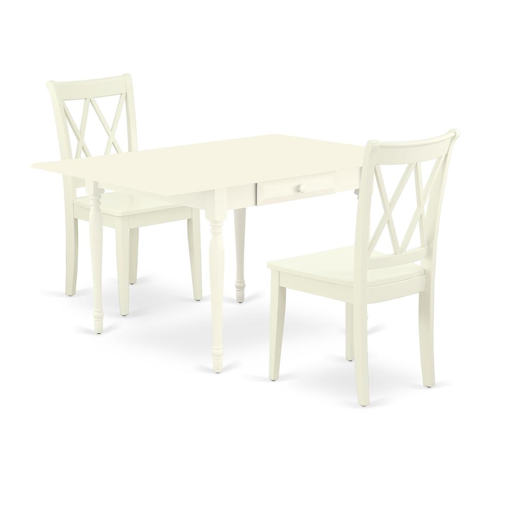 Left. East West Furniture - Dining Room Set Linen White - Brown.