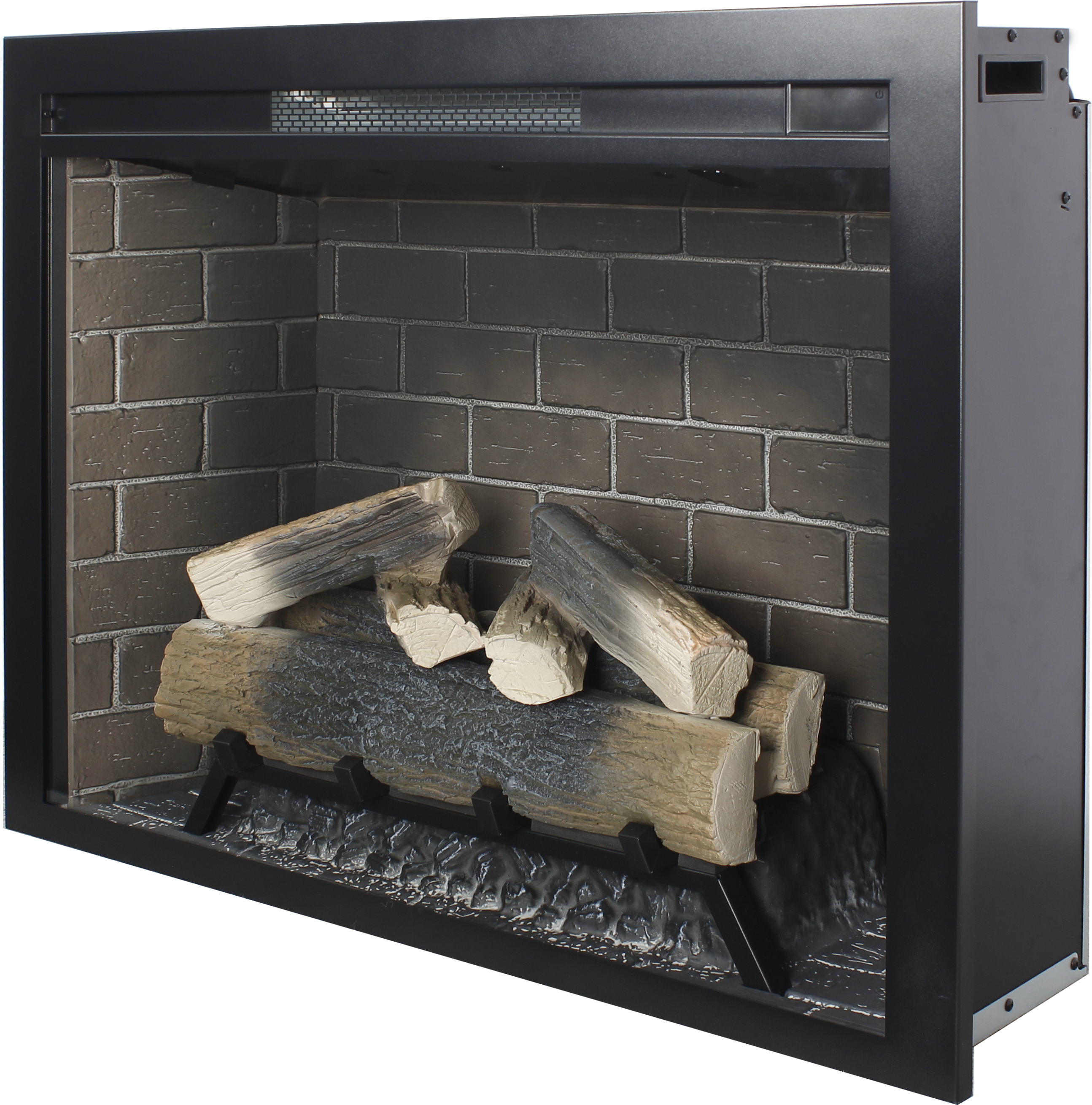 GOODSILO - 33 Inch Infrared Electric Fireplace Insert with Touch Panel, Home Decor Heater & Crackling Sound - Antique Black