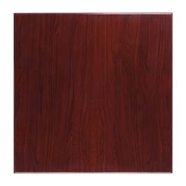 Emma + Oliver - 36" Square High-Gloss Resin Table Top with 2" Thick Drop-Lip - Mahogany