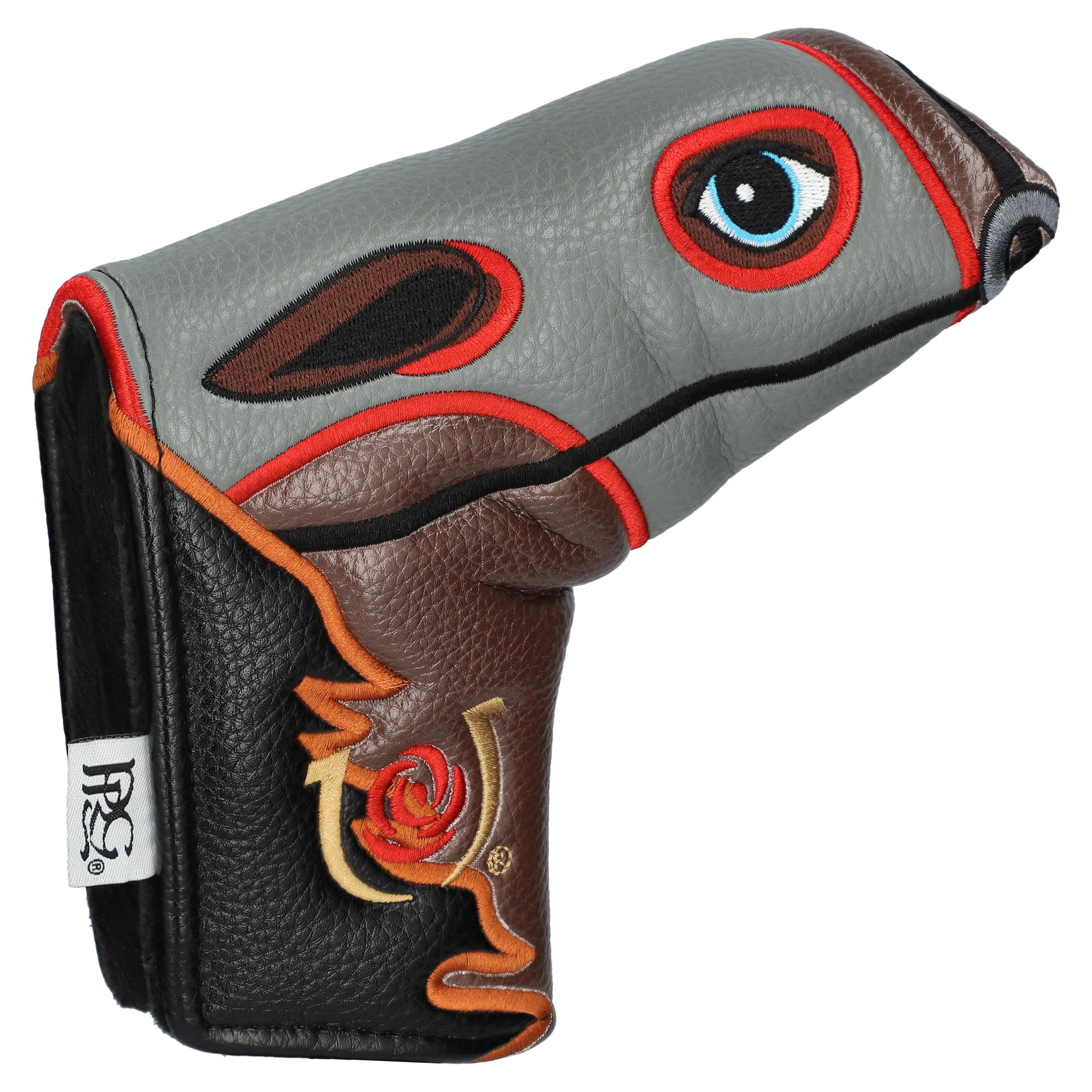 Alt View 1. PRG - Kentucky Derby Horse Fully Loaded Blade Putter Cover - Brown.