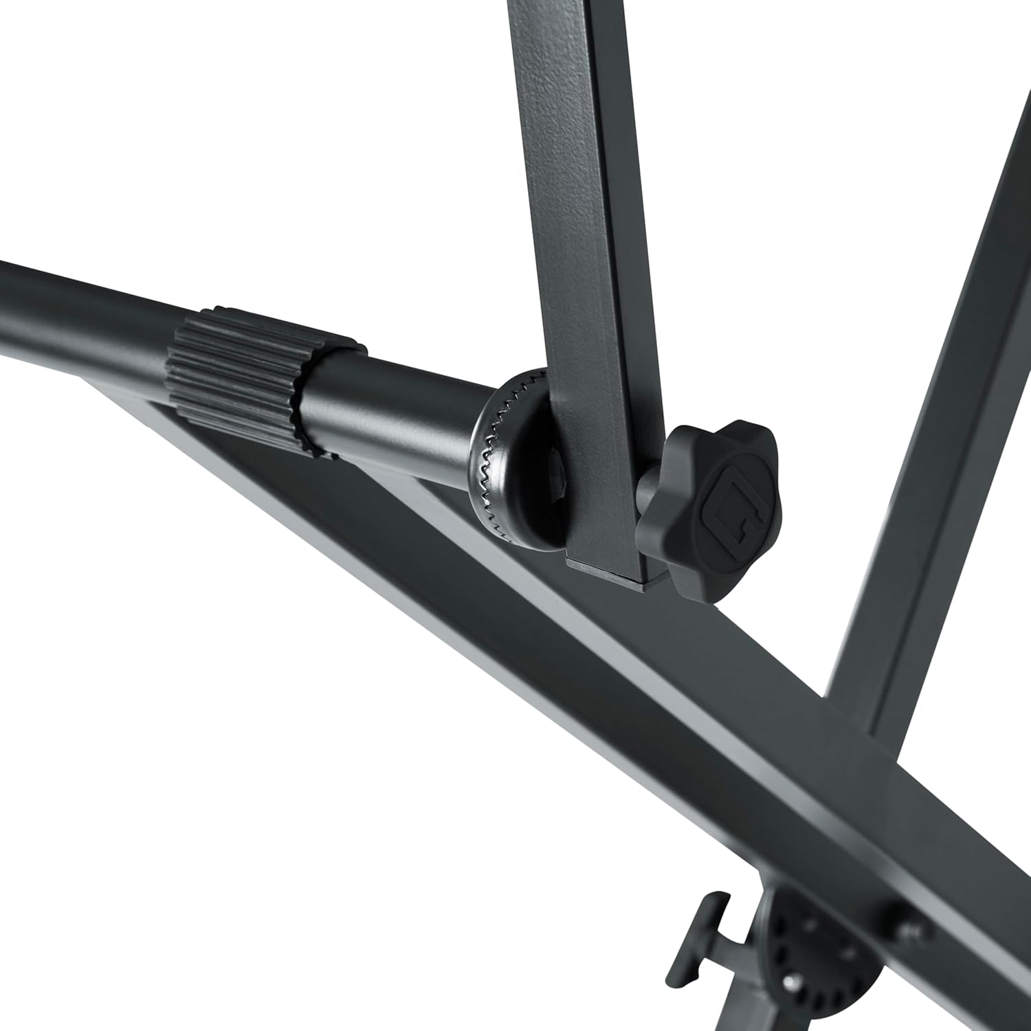 Back. Gator - Frameworks Deluxe 2-Tier X-Style Keyboard Stand with Heavy-Duty Steel Construction and Double Brace Adjustable Frame - Blue.