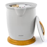 Costway - Bathroom Towel Warmer Bucket with Fragrance Holder & Auto Shut Off - Grey - Front_Zoom