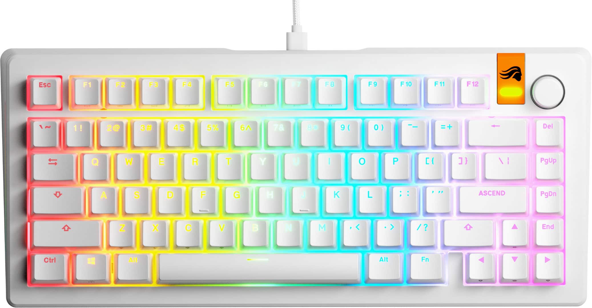 Glorious - GMMK 3 HE 75% Wired Hall-Effect Linear Switch Gaming Keyboard with Rapid Trigger and Adjustable Actuation - White