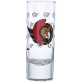 Logo Brands - Ottawa Senators 2.5oz. Satin-Etched Tall Shot Glass - Multicolor
