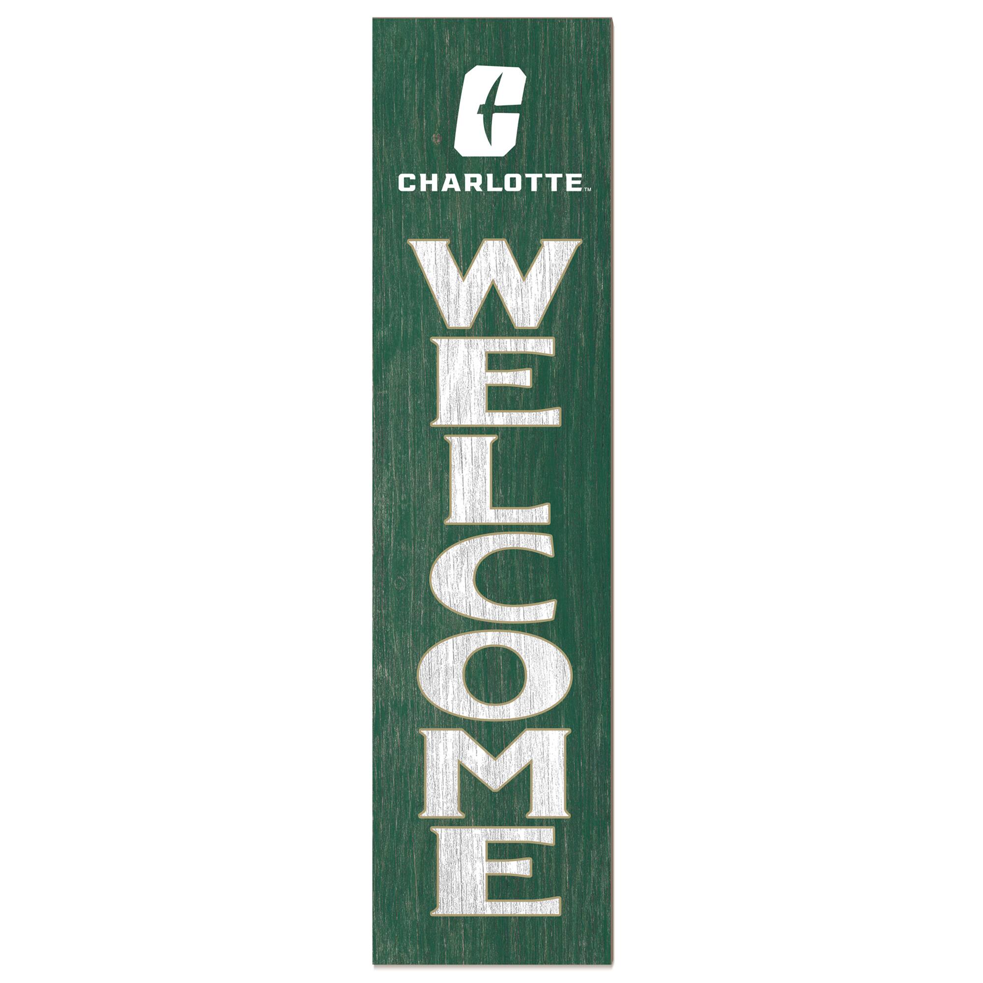Green Charlotte 49ers 12'' x 48'' Welcome Outdoor Leaner