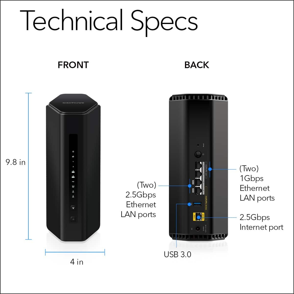 Netgear Wi-fi 7 Router Nighthawk Be9300 Tri-band Router Black Rs300 