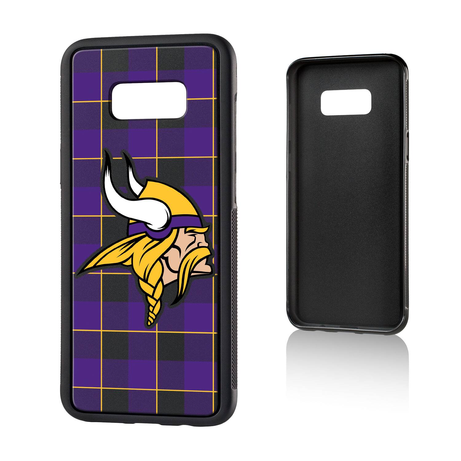 Alt View 2. Keyscaper - Minnesota Vikings Galaxy Plaid Design Bump Case - S20 Plus - Multicolor.