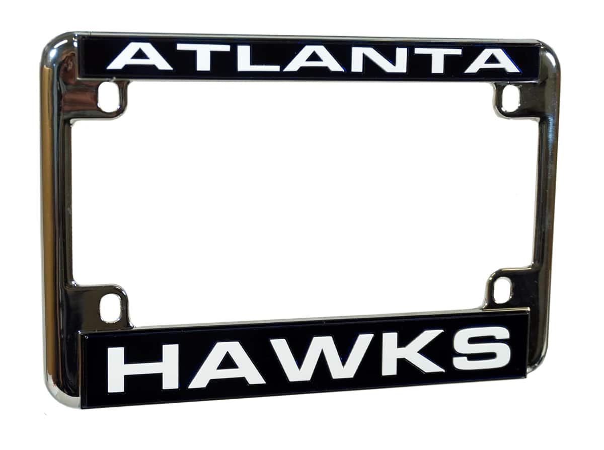 Rico Industries - Atlanta Hawks Chrome Motorcycle, RV or Trailer License Plate Frame RV - Multi
