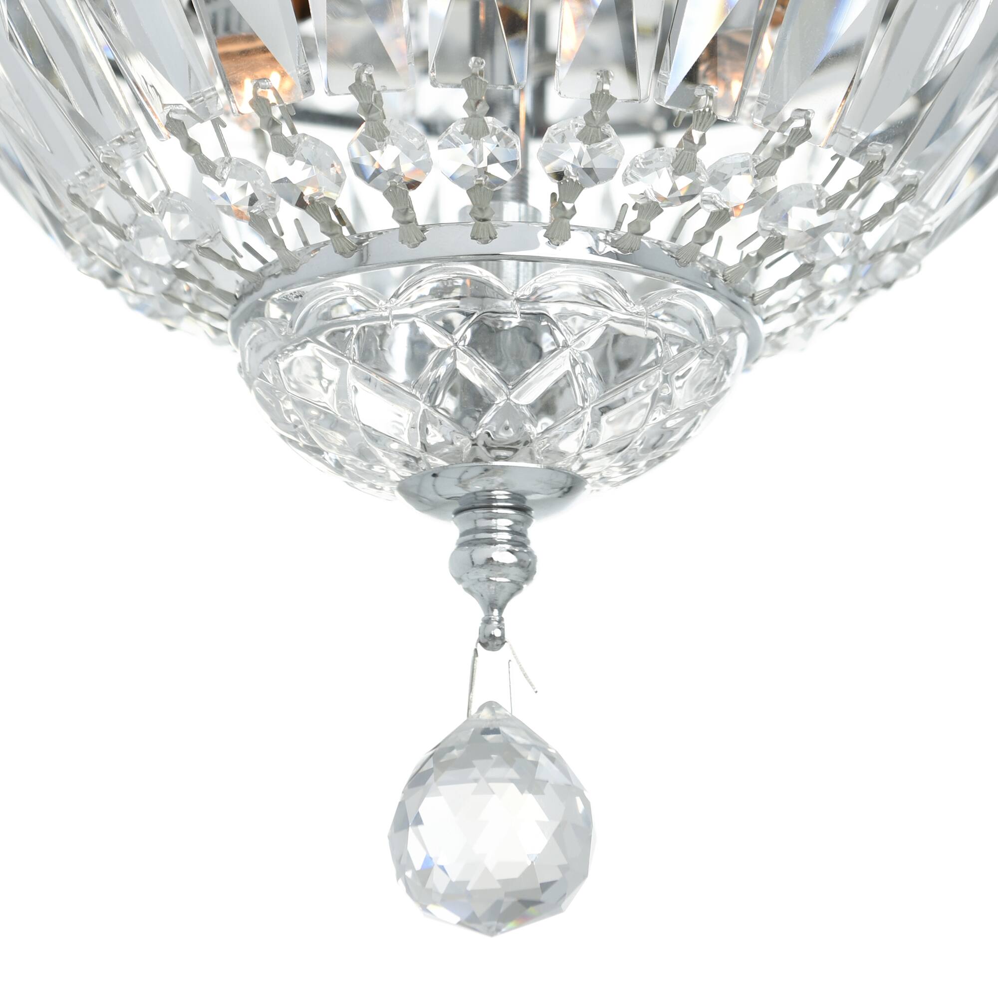 Back. CWI Lighting - Stefania 2 Light Bowl Flush Mount With Chrome Finish - Chrome.