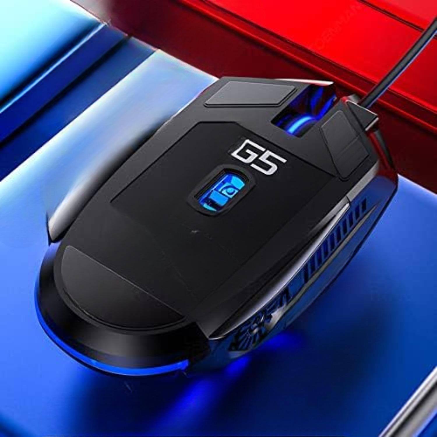 Alt View 4. Cedar Assembly - Gaming mouse Wired 6 buttons 4 adjustable DPI up to 7 circular and breathing LED lights multi function... - Black.