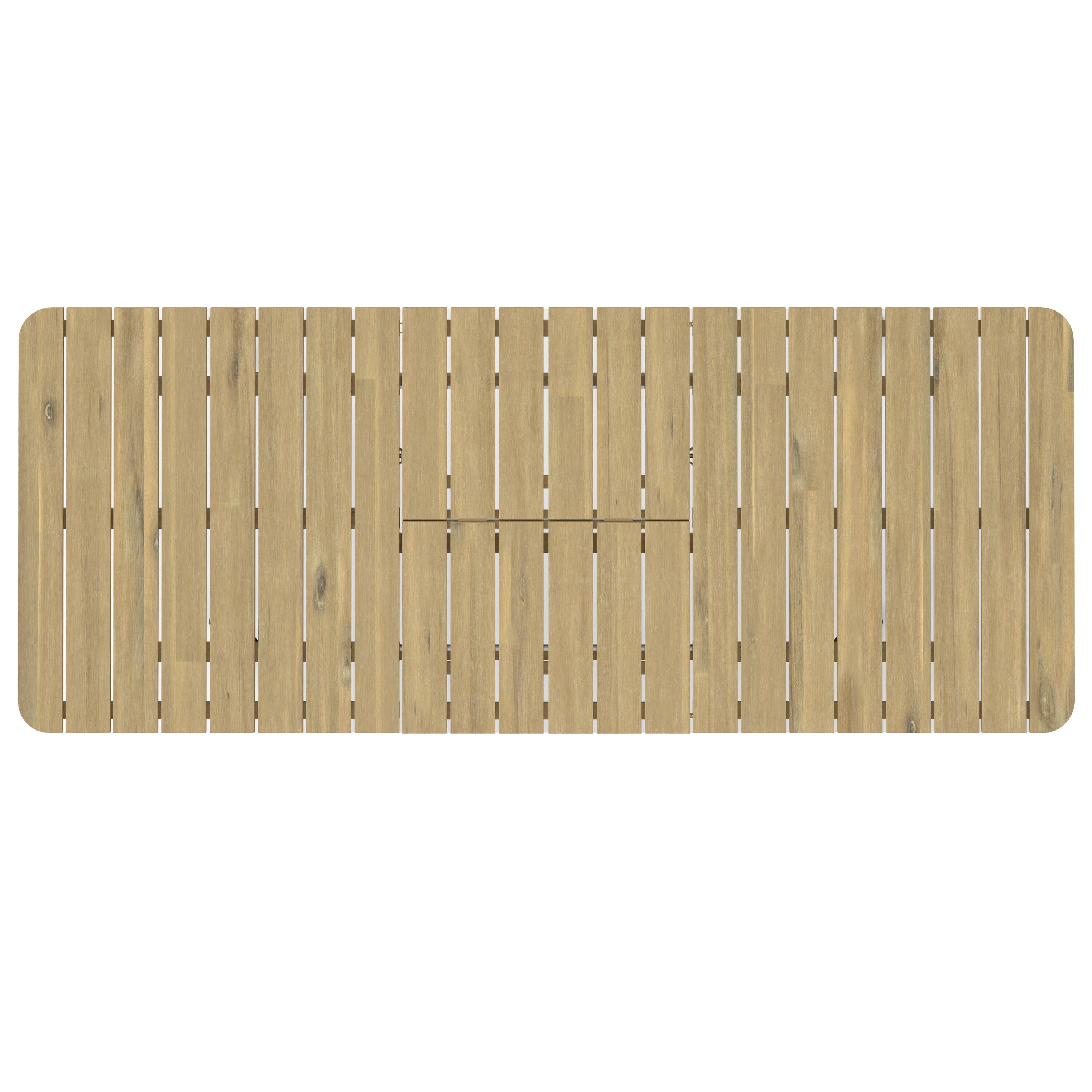Alt View 2. Simpli Home - Beachside SOLID ACACIA WOOD 87 inch Wide Rectangle Contemporary Outdoor Extendable Dining Table - Light Teak.