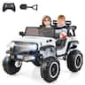 Costway - 24V 2 Seater Kids Ride on Truck 2WD/4WD Battery Powered Vehicle Toddler Powerful Car with Remote Control - White