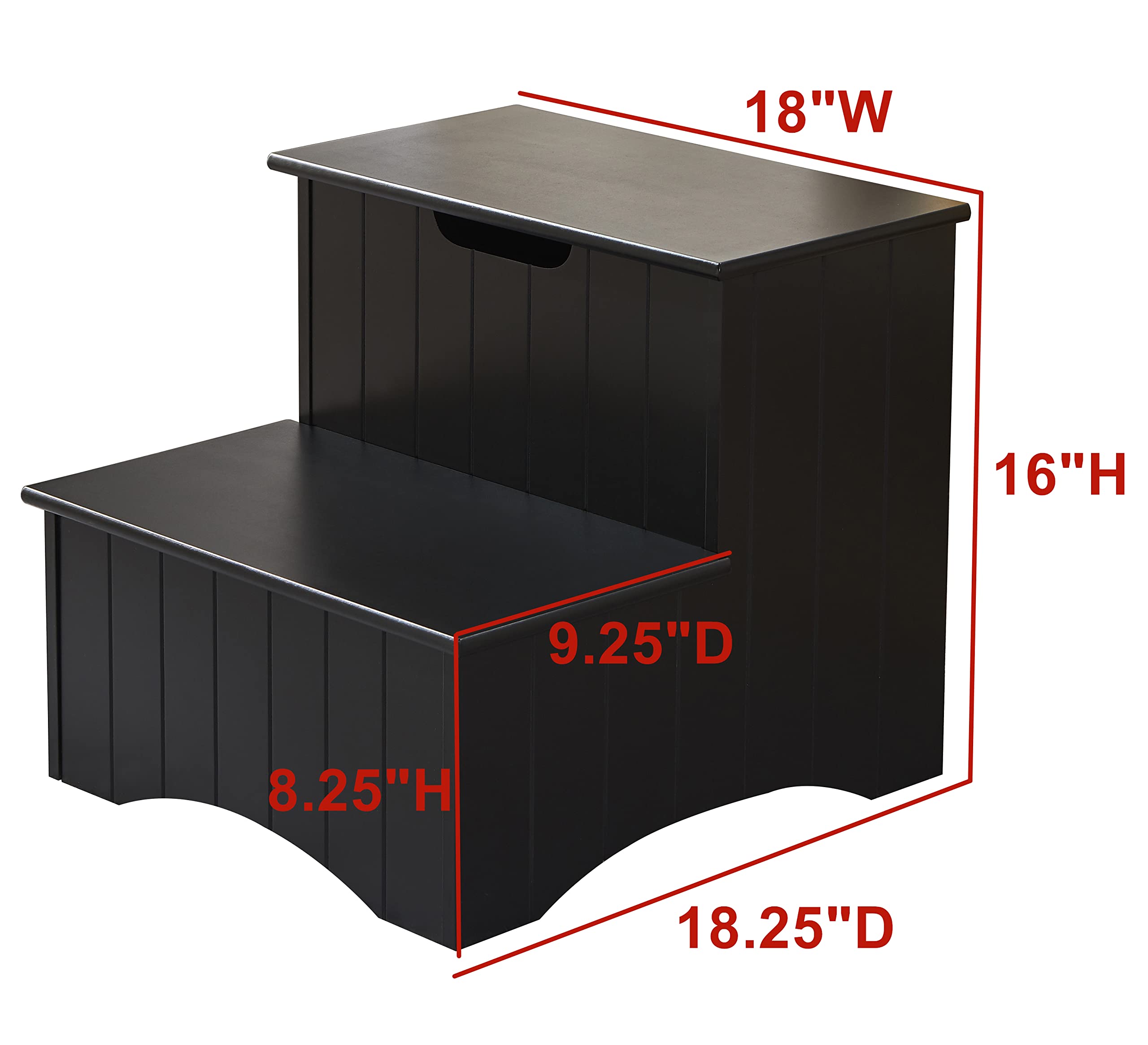 18"W  
16"H  
9.25"D  
8.25"H  
18.25"D