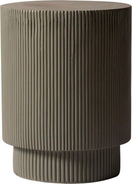 LeisureMod - Eden Modern Stone Top Round Side Table, Indoor/Outdoor Weather Resistant Accent Table, Fully Assembled - Gray