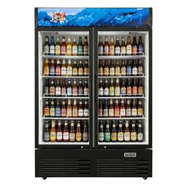 Equator - Vitlife 35 Cu Ft Commercial 2 Glass Door Merchandiser Refrigerator, LED, Adjustable Shelves, Auto Defrost ETL - Black