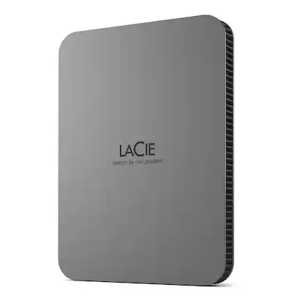 Front. LaCie - LaCie Mobile Secure 2TB External USB-C 3.2 Portable Hard Drive with Rescue Data Recovery Services - Space Gray.