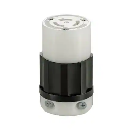 Front. Leviton - Leviton Industrial Nylon Non-Grounding Locking Connector Non-NEMA 14-10 AWG 3 Pole 3 Wire - Black|White.