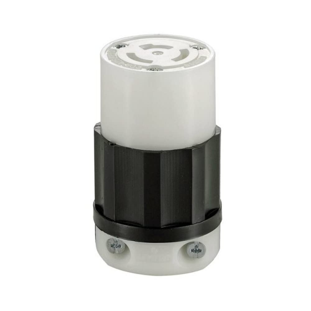 Front. Leviton - Leviton Industrial Nylon Non-Grounding Locking Connector Non-NEMA 14-10 AWG 3 Pole 3 Wire - Black|White.