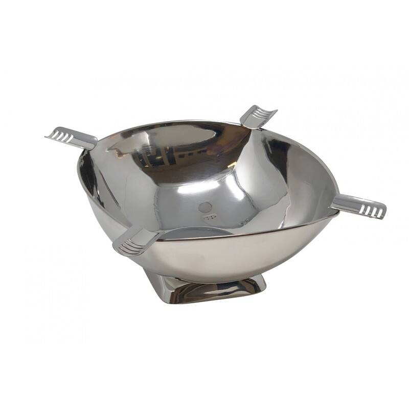 Alt View 1. Prestige - Smokin Ash' Quadrangle Cigar Ashtray (Stainless Steel) - Polished Stainless Steel.