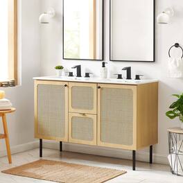 Chaucer 48" Bathroom Vanity with White Basin Included by Modway - Oak White