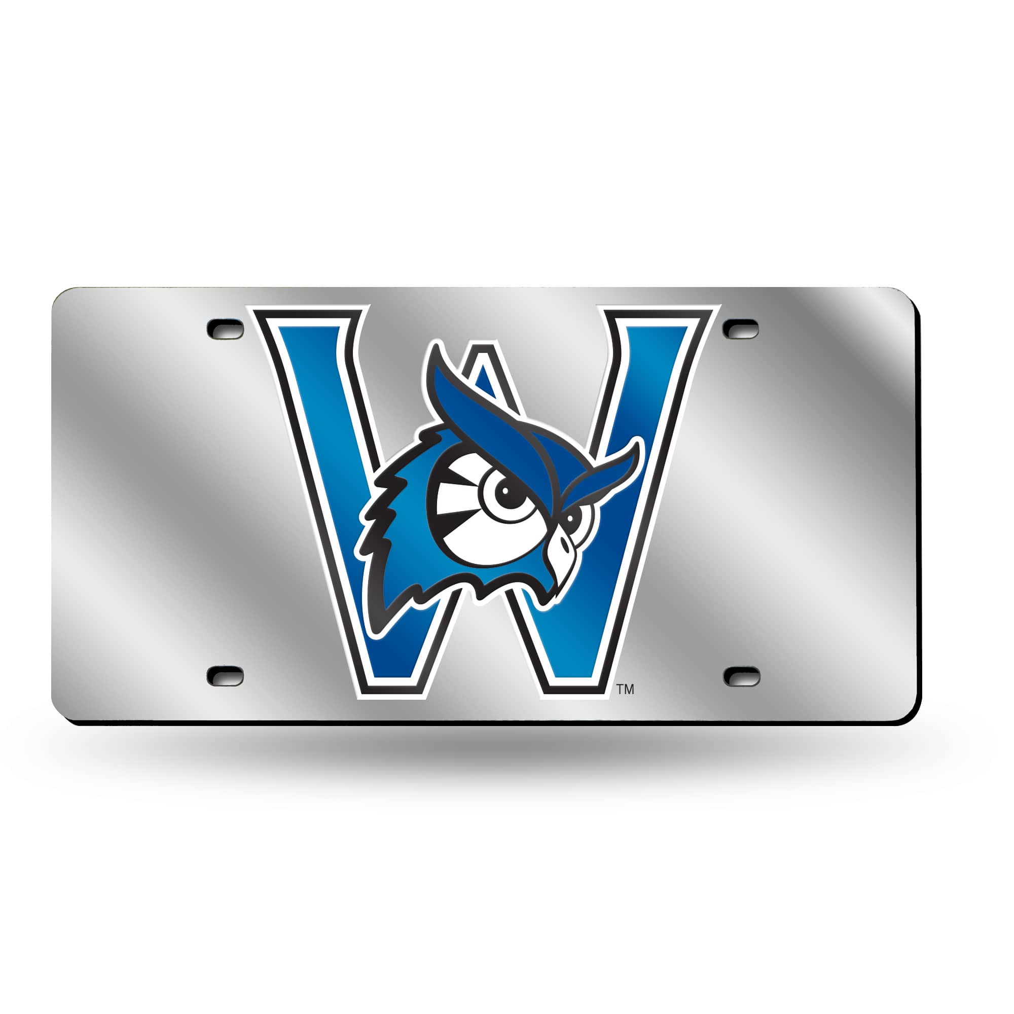 Rico Industries - Westfield State Owls Mirrored Laser Cut License Plate Laser Tag - Multi