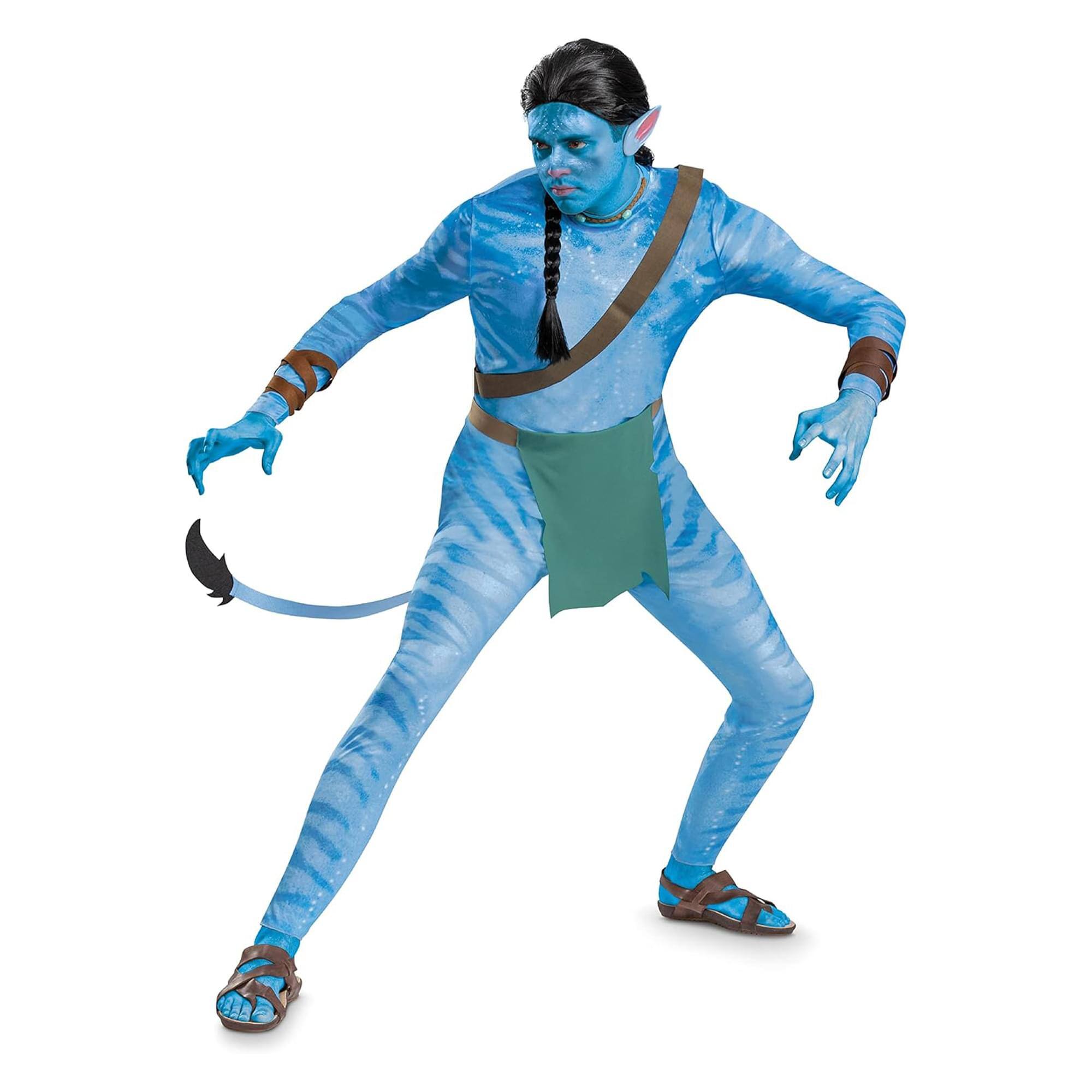 Alt View 1. Disguise - Avatar 2 Jake Sully Reef Look Deluxe Adult Costume | L/XL (42-46) - Blue.