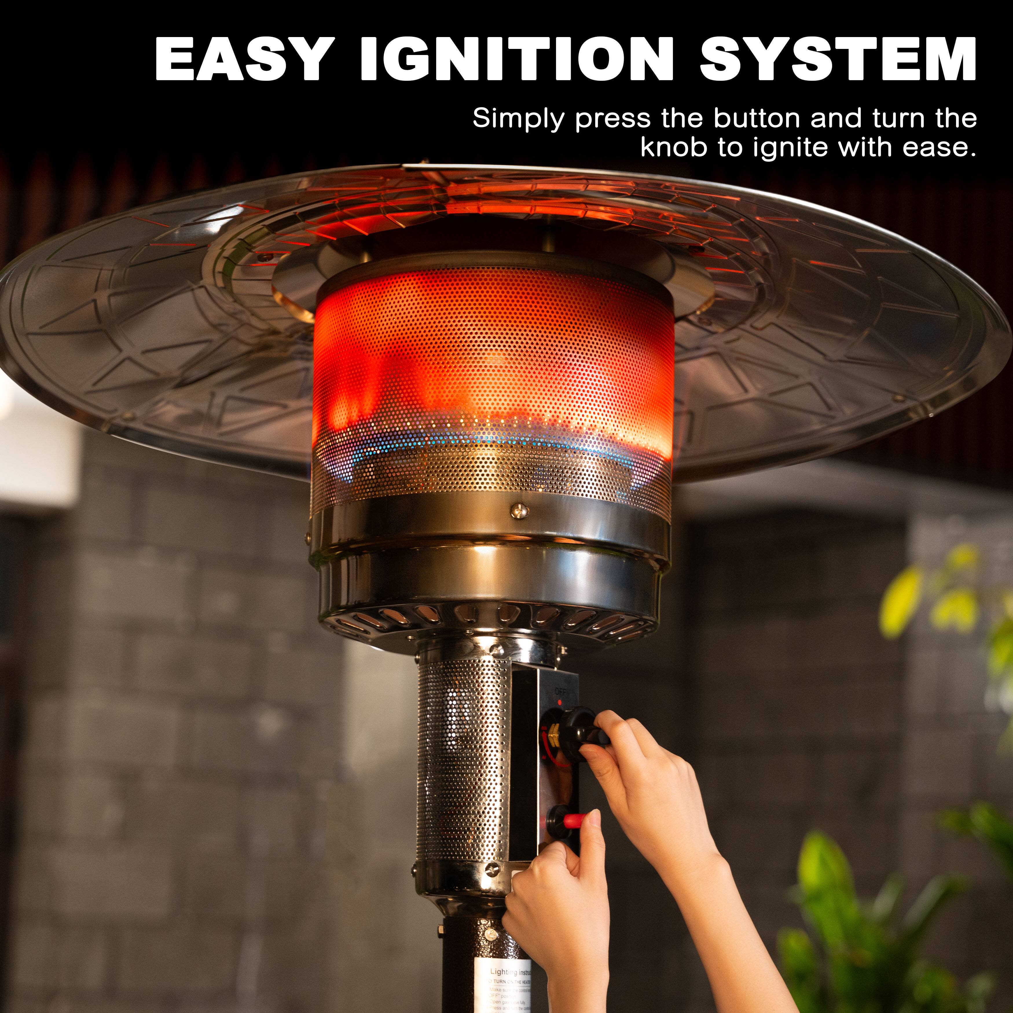 EASY IGNITION SYSTEM  
Simply press the button and turn the knob to ignite with ease.