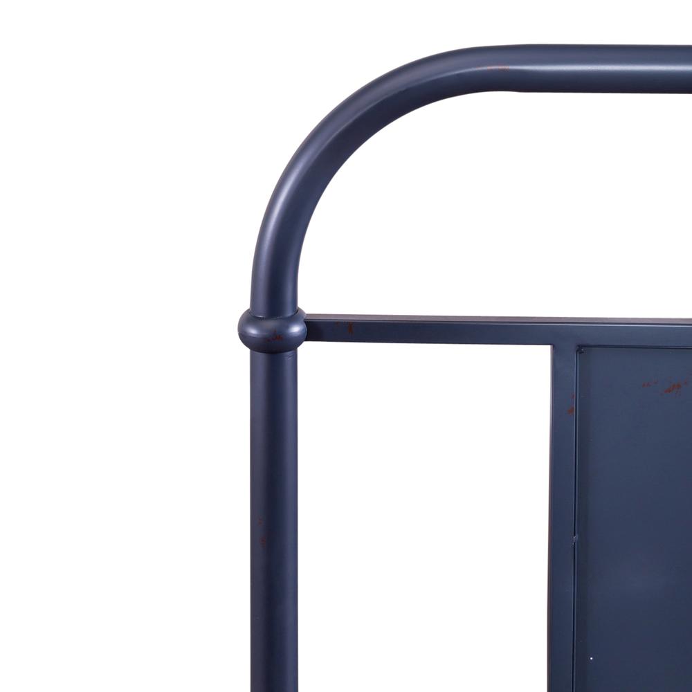 Alt View 1. Liberty Furniture Industries - Vintage Series Queen Metal Headboard - Navy in Distressed Metal - Blue.