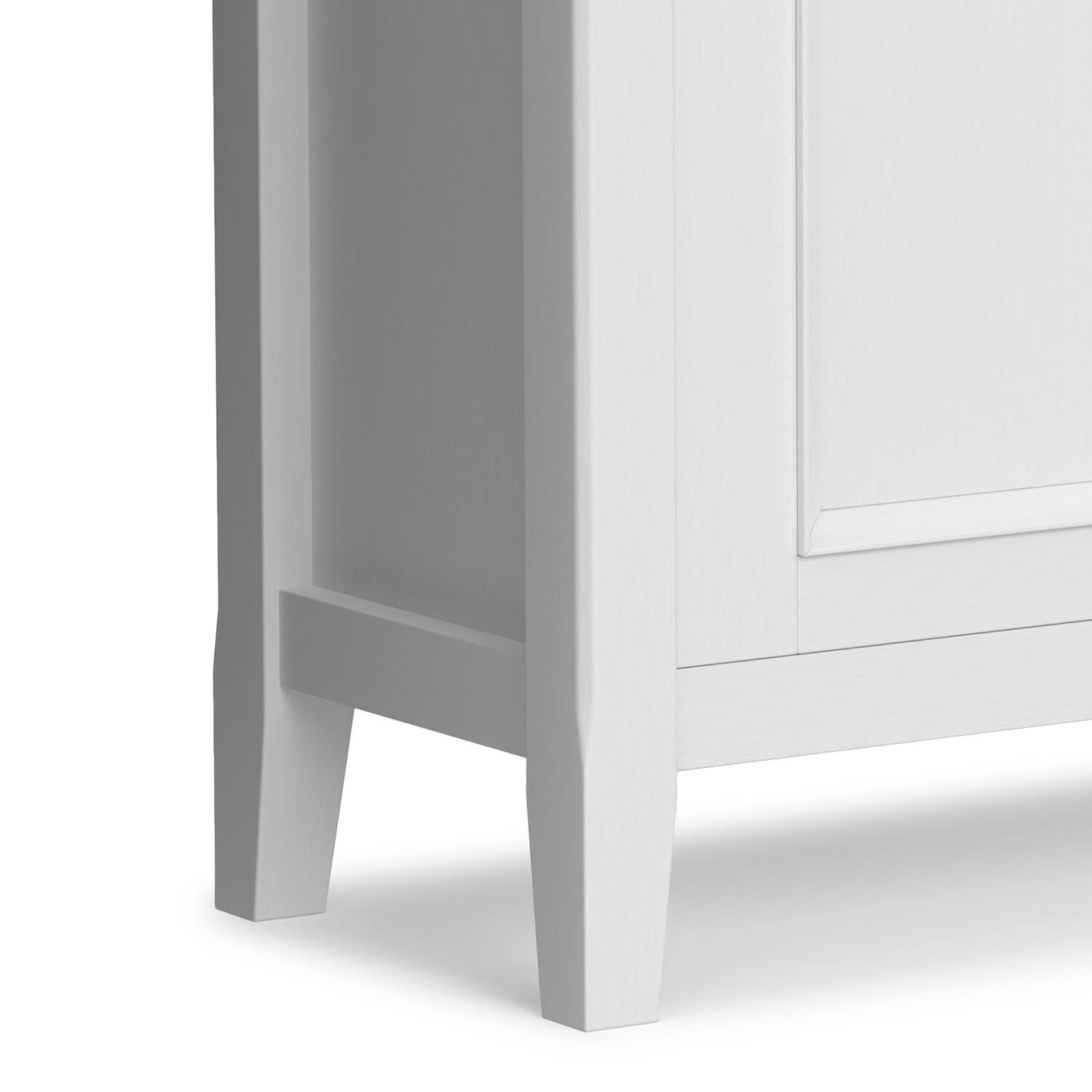 Alt View 7. Simpli Home - Amherst 32 inch Wide Solid Wood Transitional Low Storage Cabinet in White - White.