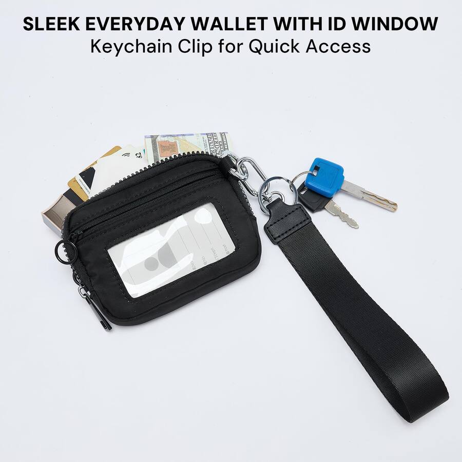 Versatile Keychain Jadie Link Iris Wallet Women Mini Zip Card Case Clear Window Zipper ...