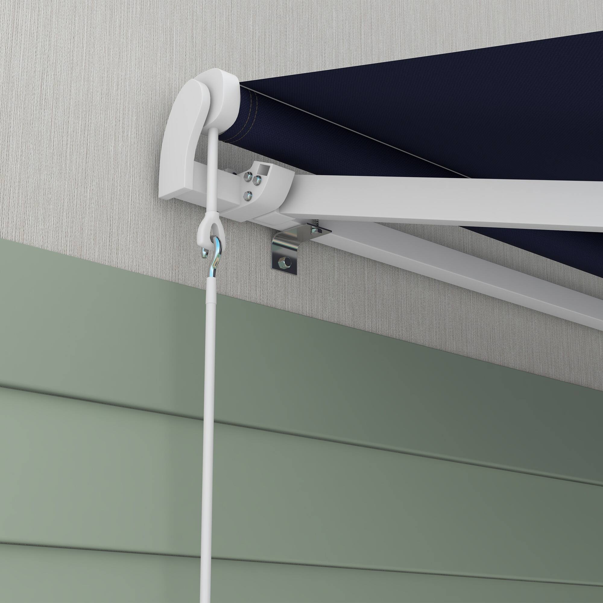 Alt View 7. Outsunny - Electric Retractable Awning Sunshade Shelter with Remote Controller & Crank Handle for Deck Balcony Yard - Dark Blue.