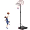 Front. Costway - Costway Adjustable Basketball Hoop System Stand Kid Indoor Outdoor Net Goal W/ Wheels - Black.