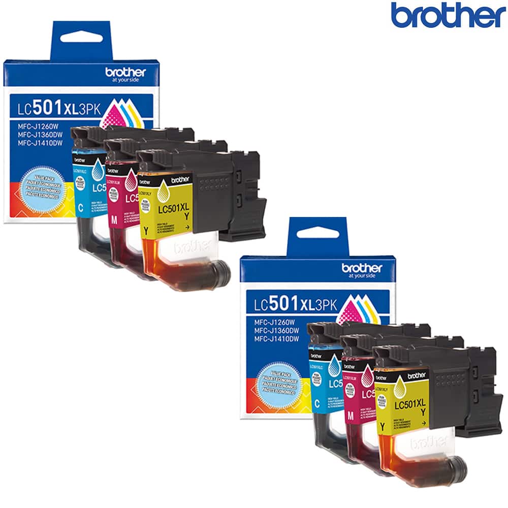 Brother - Genuine 3-Pack High Yield Color Ink Cartridges Cyan/Magenta/Yellow 2Pack Bundle