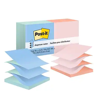 Post-it
dispenser notes
feuilles pour distributeur
12" x 2" (304 x 50 mm)
100 EA/CH
TOTAL CONT. 1200 S
12 n I 7 */P
3 IN/PO