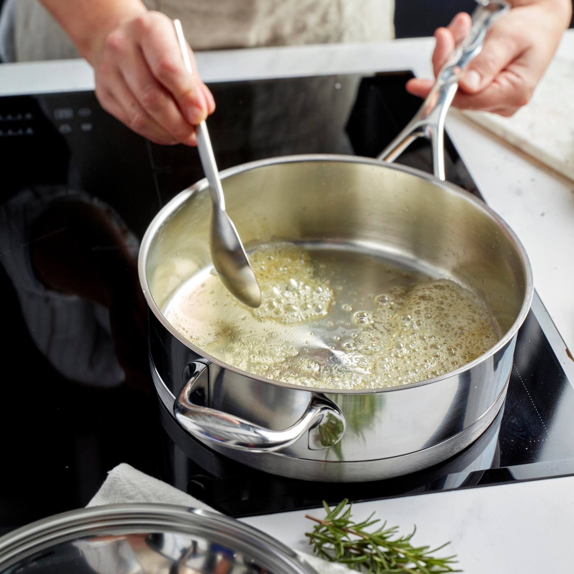 Alt View 2. Demeyere - Demeyere Atlantis Proline 7 3-qt Stainless Steel Saute Pan with Helper Handle - Stainless Steel.