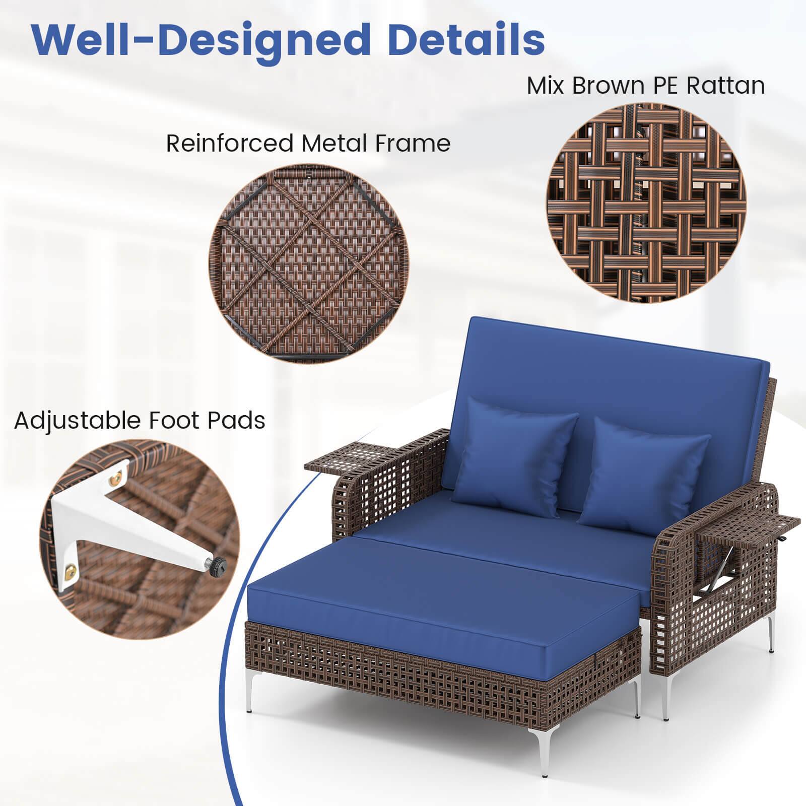 Well-Designed Details

- Mix Brown PE Rattan
- Reinforced Metal Frame
- Adjustable Foot Pads