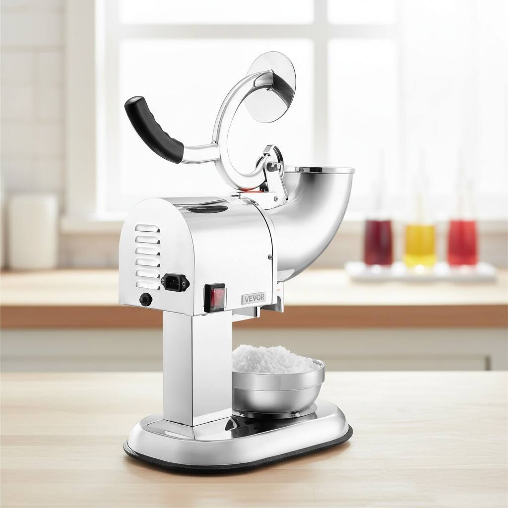 Back. Forest'nSky - Commercial Ice Crusher - 440 lb/hr, 4-Blade Shaved Ice/Snow Cone Maker, 350W Stainless Steel, Silver - Silver.