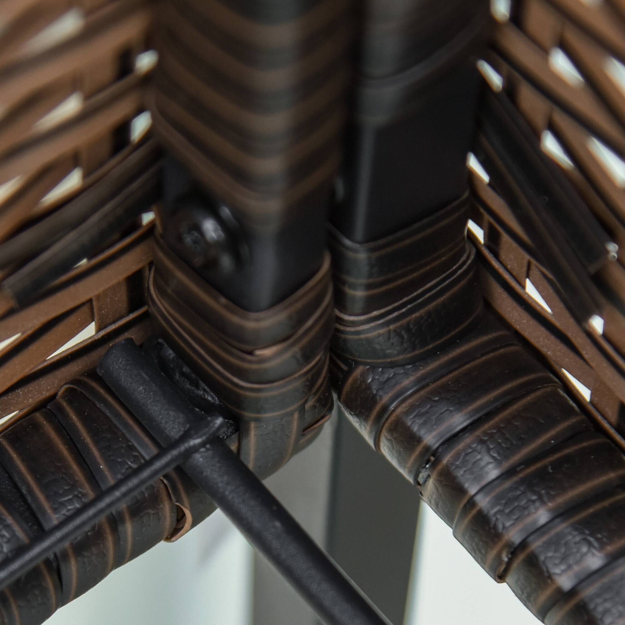 Alt View 7. Outsunny - Raised Garden Bed, Elevated Planter Box with Rattan Wicker Look, Tool Storage Shelf, Portable Design for Herbs - Brown.