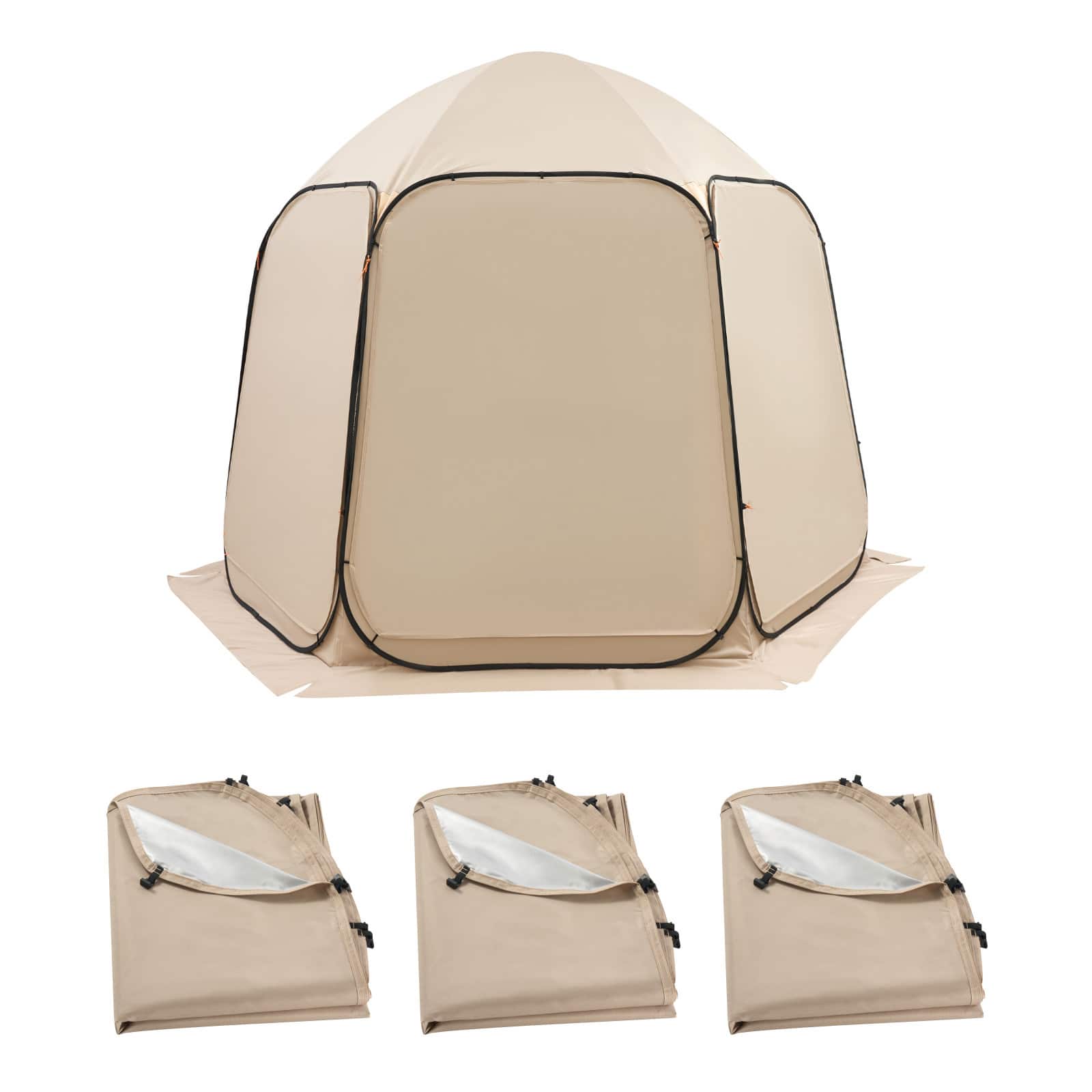 VEVOR - Sun Shade Sail Canopy Covers, Fit for 10 x 9.2 ft Screen House Tent, Sun Protection, 5.51 x 4.23 ft 300D Oxford - Beige
