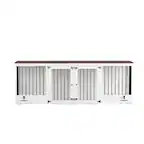 Front. FUFU & GAGA - Furniture-Style Dual-Dog Crate Console - Convertible Kennel Pull-Out Feeder & Storage.
