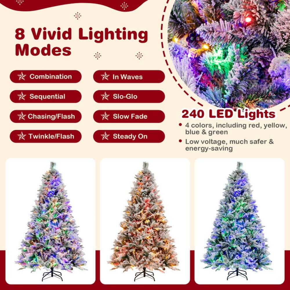 8 Vivid Lighting Modes  
- Combination  
- Sequential  
- Chasing/Flash  
- Twinkle/Flash  
- In Waves  
- Slo-Glo  
- Slow Fade  
- Steady On  

240 LED Lights  
- 4 colors, including red, yellow, blue & green  
- Low voltage, much safer & energy-saving