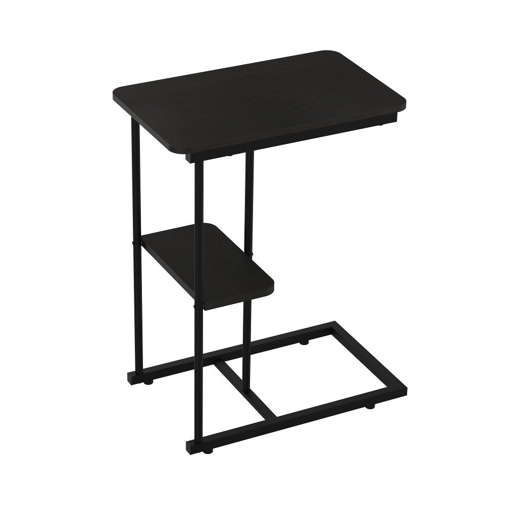 Alt View 9. Loheer - Loheer C Side Table with Storage Basket Portable Laptop Holder Snack Table Wood Look Accent Table - Black.