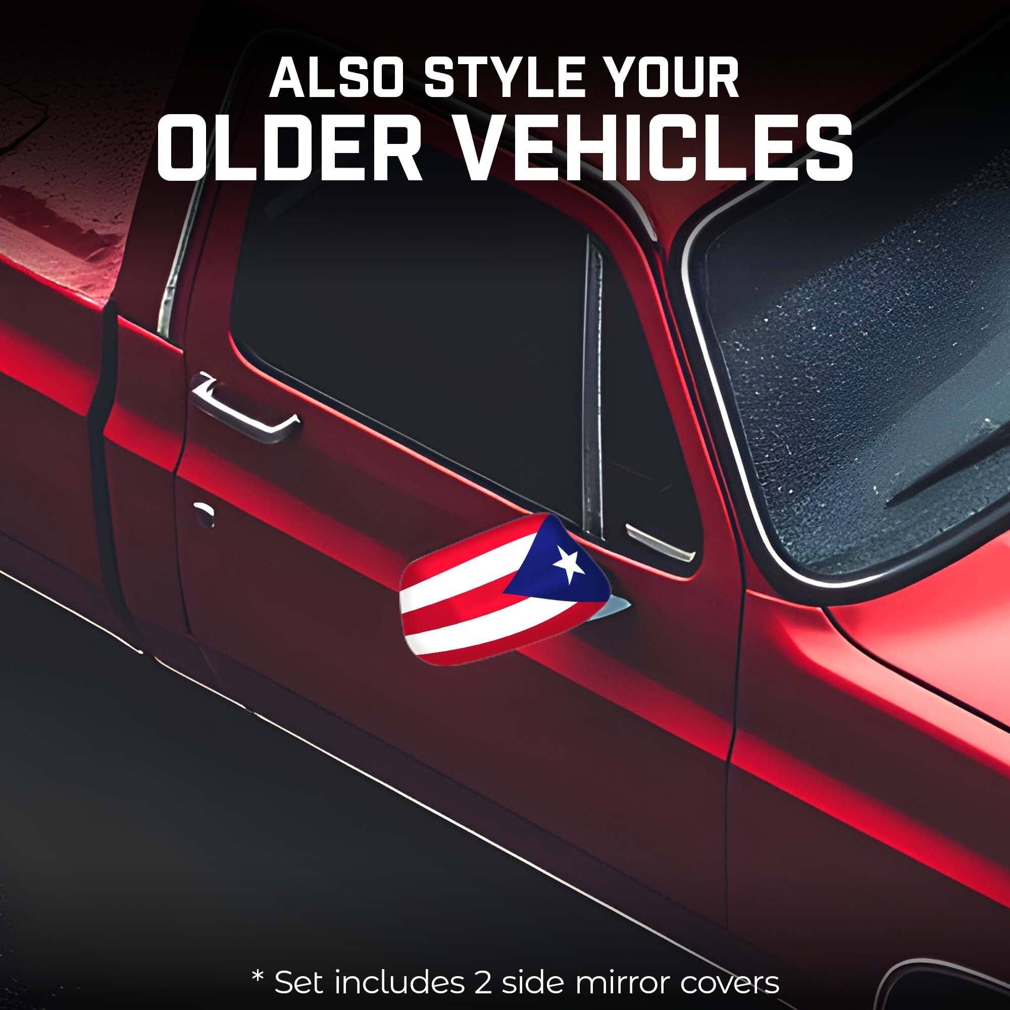 ALSO STYLE YOUR OLDER VEHICLES

* Set includes 2 side mirror covers
