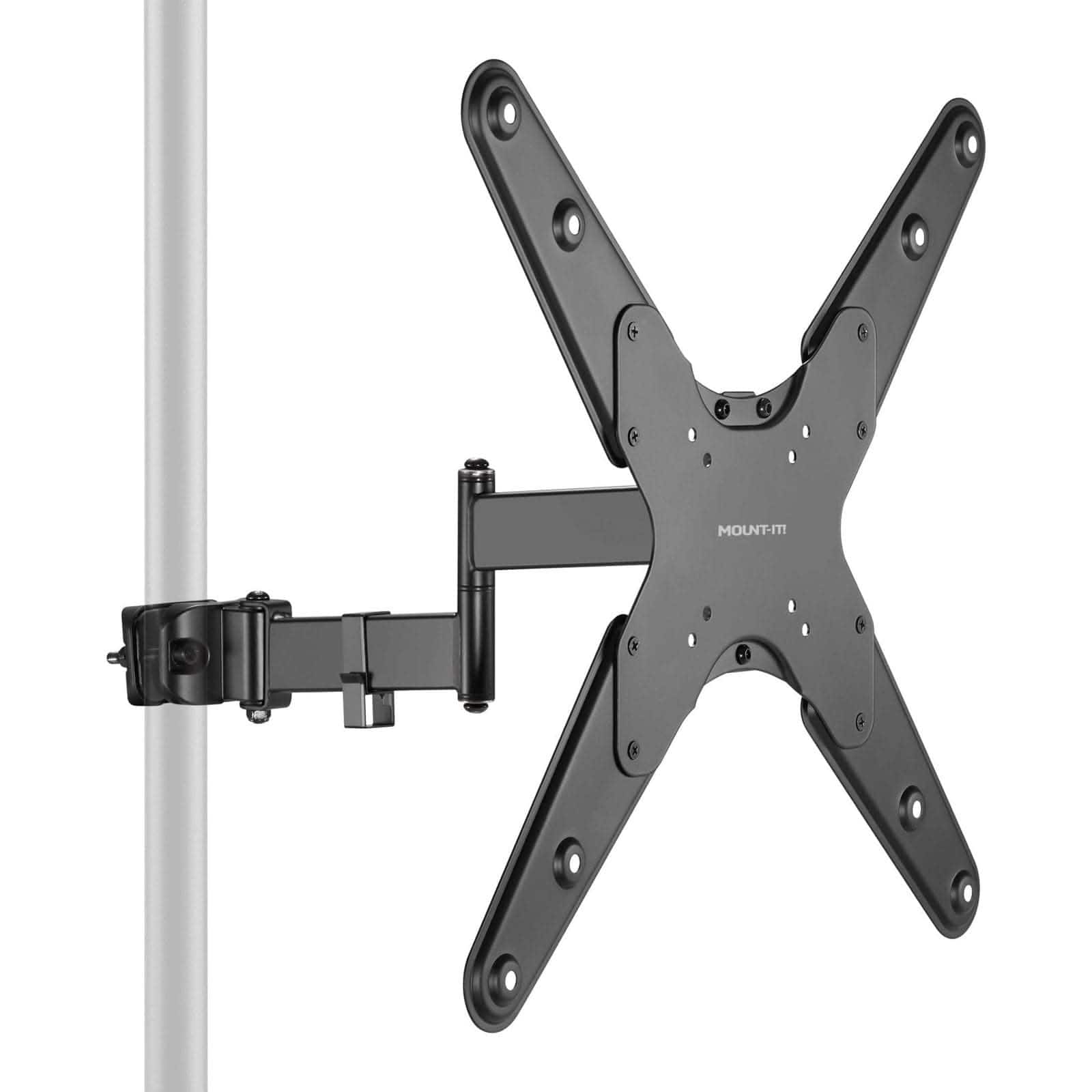 Mount-It! - Full Motion TV Pole Mount with Extendable Arm for 32” – 55” TVs - Black