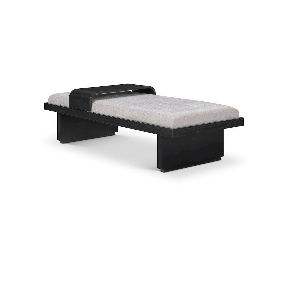 Meridian Furniture - Arlington Light Grey Chenille Fabric Bench - Gray