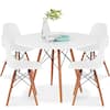 Front. Best Choice Products - Best Choice Products 5-Piece Compact Mid-Century Modern Dining Set w/ 4 Chairs, Wooden Legs - White/Walnut - White/Walnut.