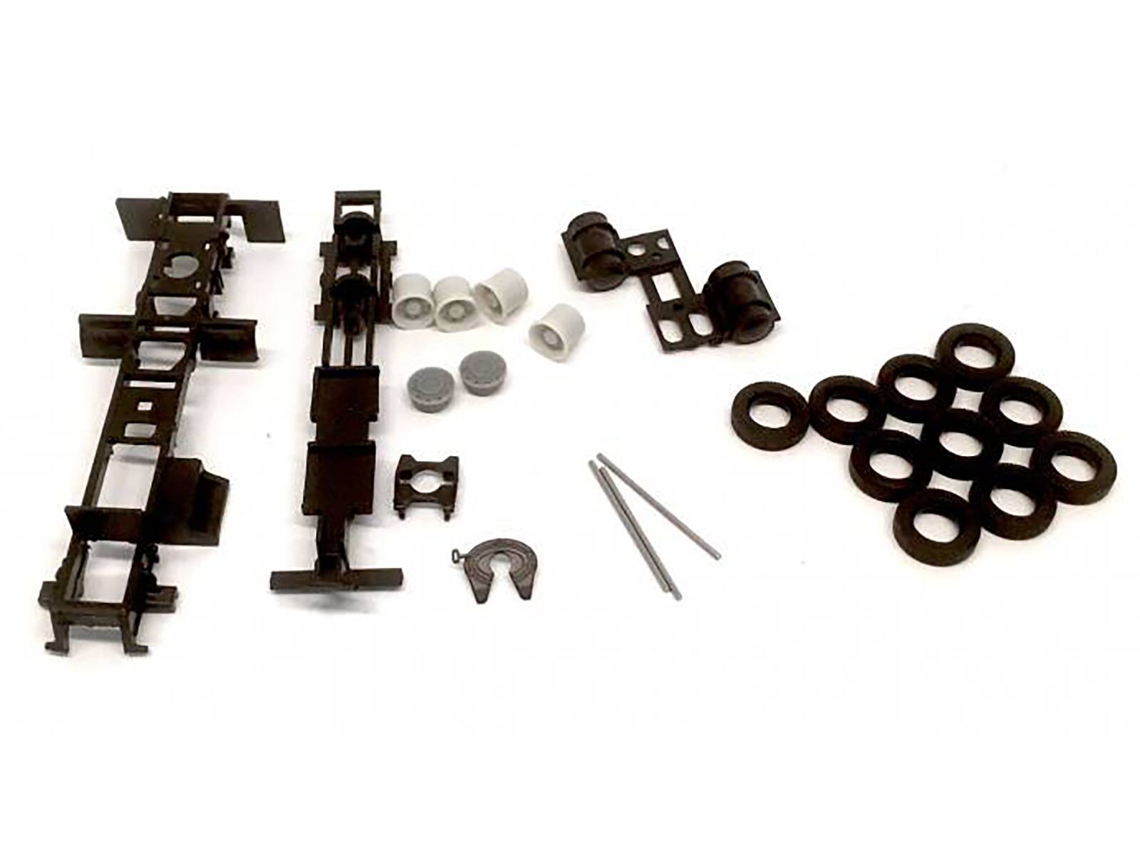 Angle. Promotex - Long Chassis Kit for Kenworth Peterbilt and GMC Cabs 1/87 (HO) Plastic Model by Promotex - Black, Grey.