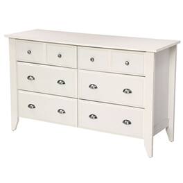 SlickBlue - Traditional 6-Drawer Bedroom Dresser for Clothes and Essentials - White