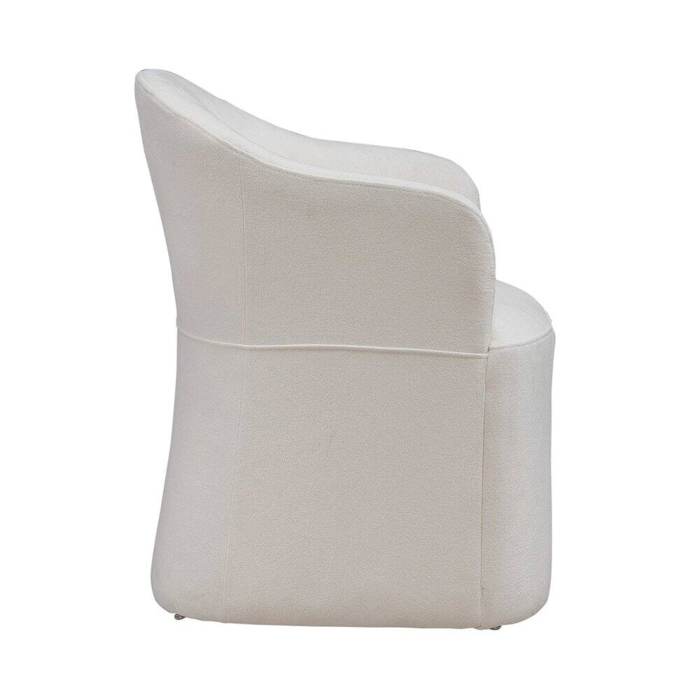 Alt View 2. Liberty Furniture Industries - Accent Dining Chair with Castors - Squared Arm - Ivory Upholstry - White.