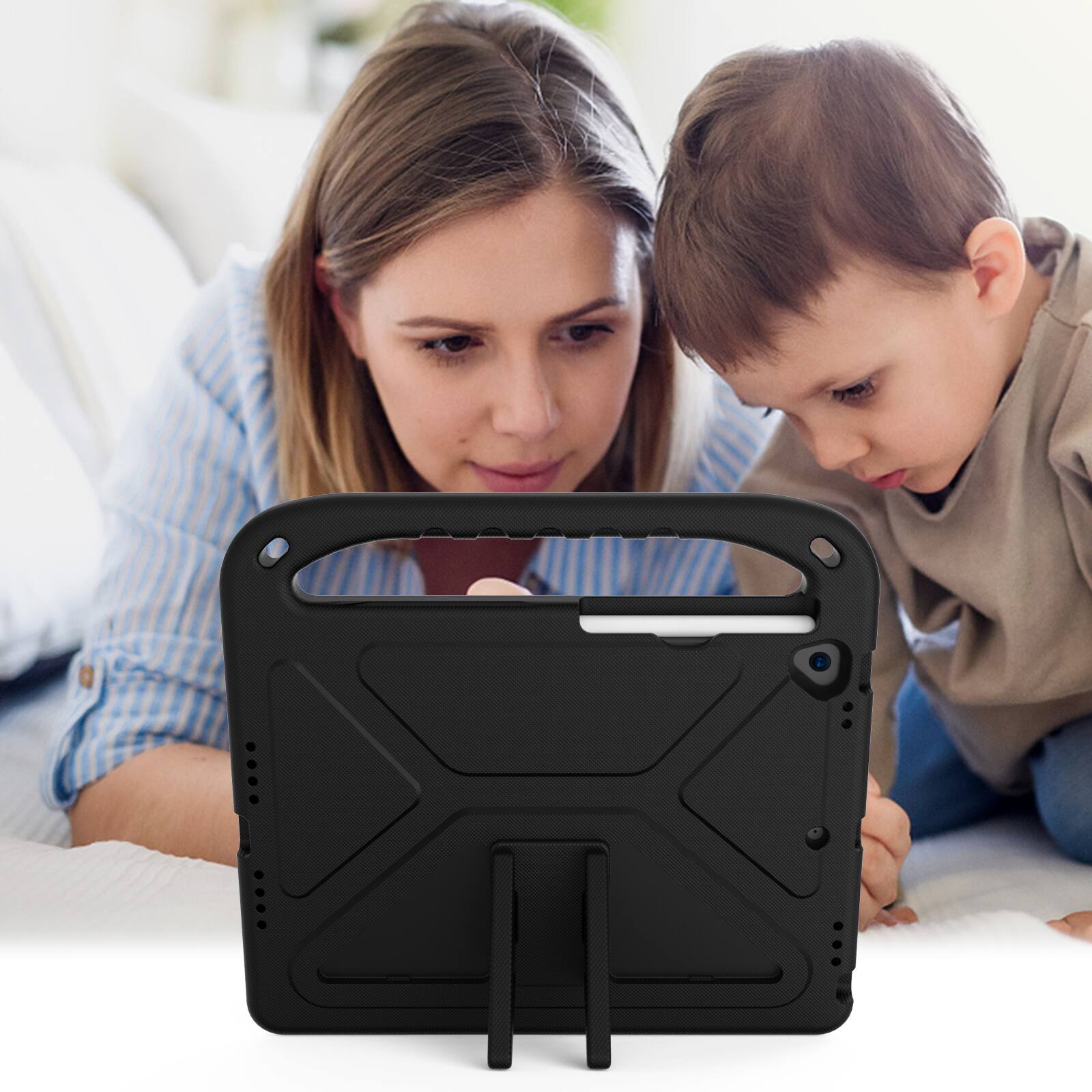 Alt View 2. UUCOVER - Lightweight EVA Case for iPad 9th 8th 7th Gen 10.2-inch (2021/2020/2019) Shockproof Handle Kickstand Anti-Slip Cover - Black.